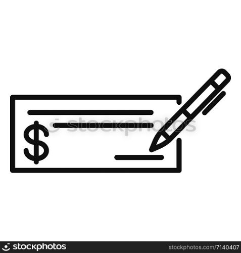 Bill money paper icon. Outline bill money paper vector icon for web design isolated on white background. Bill money paper icon, outline style