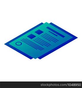 Bill paper icon. Isometric of bill paper vector icon for web design isolated on white background. Bill paper icon, isometric style
