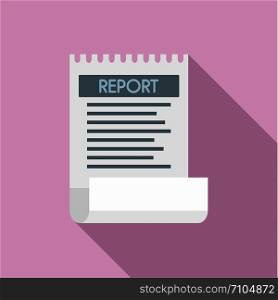 Bill paper report icon. Flat illustration of bill paper report vector icon for web design. Bill paper report icon, flat style
