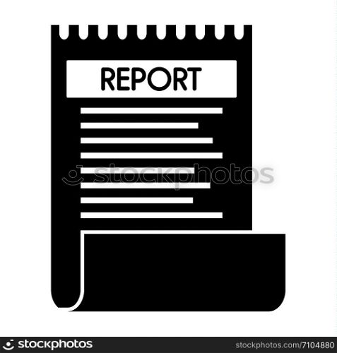 Bill paper report icon. Simple illustration of bill paper report vector icon for web design isolated on white background. Bill paper report icon, simple style
