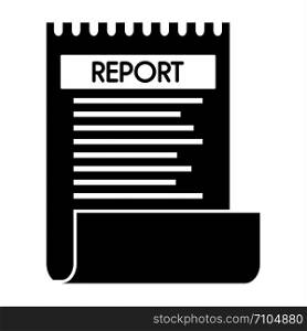 Bill paper report icon. Simple illustration of bill paper report vector icon for web design isolated on white background. Bill paper report icon, simple style