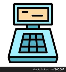 Bill system icon outline vector. Cash machine. Pos store color flat. Bill system icon vector flat