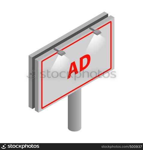 Billboard for advertising icon in isometric 3d style on a white background. Billboard icon, isometric 3d style