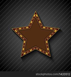 Billboard star sign on the on black background.vector