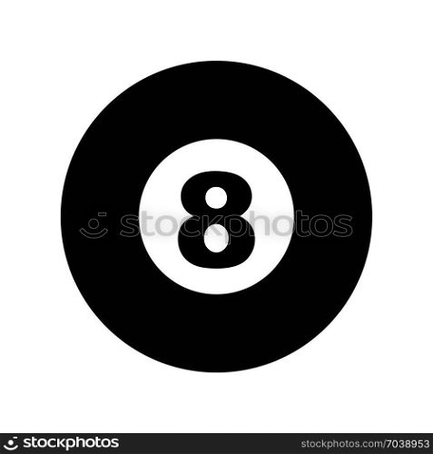 Billiard ball - Eight number, icon on isolated background