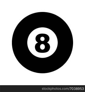 Billiard ball - Eight number, icon on isolated background