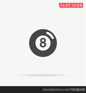 Billiard Ball flat vector icon. Glyph style sign. Simple hand drawn illustrations symbol for concept infographics, designs projects, UI and UX, website or mobile application.. Billiard Ball flat vector icon