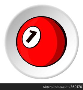 Billiard ball icon in cartoon style isolated on white circle background. Sport symbol vector illustration. Billiard ball icon, cartoon style