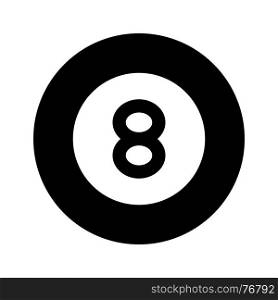 billiard ball, icon on isolated background