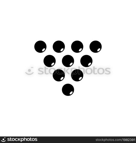 Billiard Balls Triangle. Flat Vector Icon illustration. Simple black symbol on white background. Billiard Balls Triangle sign design template for web and mobile UI element. Billiard Balls Triangle Flat Vector Icon