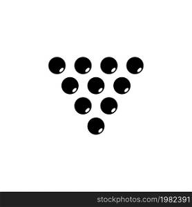 Billiard Balls Triangle. Flat Vector Icon illustration. Simple black symbol on white background. Billiard Balls Triangle sign design template for web and mobile UI element. Billiard Balls Triangle Flat Vector Icon