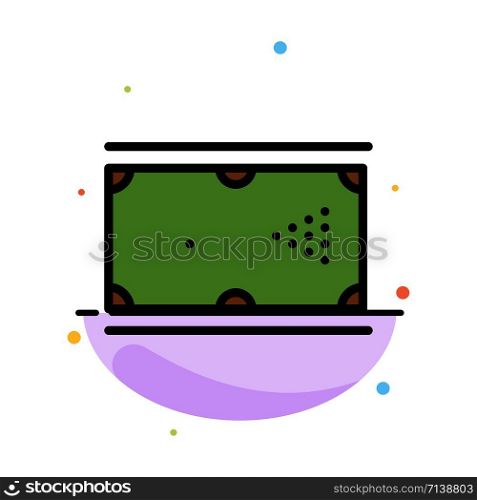 Billiards, Cue, Game, Pocket, Pool Abstract Flat Color Icon Template