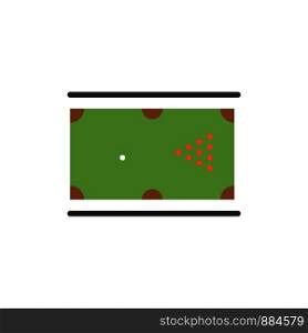 Billiards, Cue, Game, Pocket, Pool Flat Color Icon. Vector icon banner Template