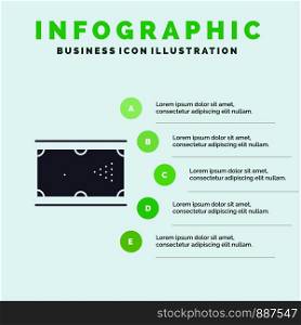 Billiards, Cue, Game, Pocket, Pool Solid Icon Infographics 5 Steps Presentation Background