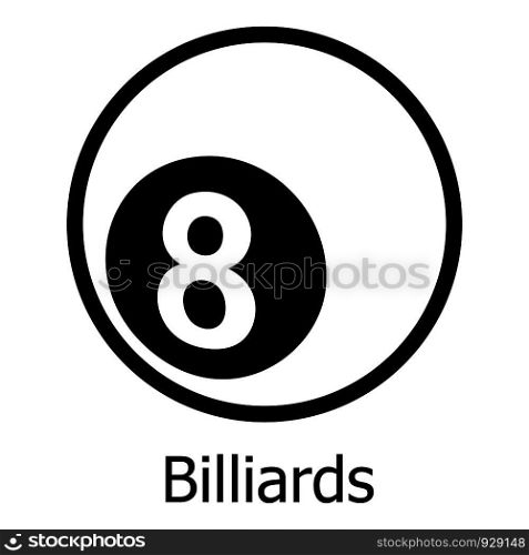 Billiards icon. Simple illustration of billiards vector icon for web. Billiards icon, simple black style