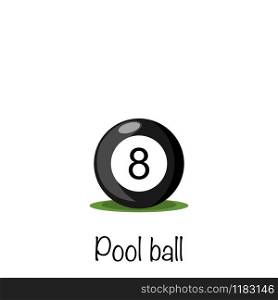 Billiards. Pool #8 black ball, vector illustration