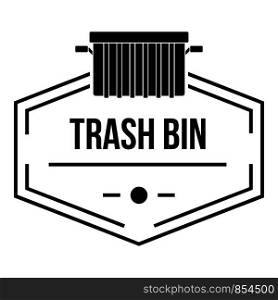 Bin container logo. Simple illustration of bin container vector logo for web. Bin container logo, simple black style