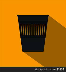 Bin for papers icon. Flat illustration of bin for papers vector icon for web on yellow background. Bin for papers icon, flat style