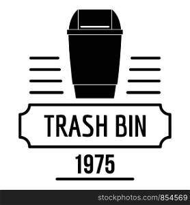 Bin junk logo. Simple illustration of bin junk vector logo for web. Bin junk logo, simple black style