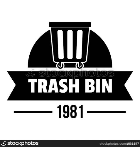 Bin plastic logo. Simple illustration of bin plastic vector logo for web. Bin plastic logo, simple black style