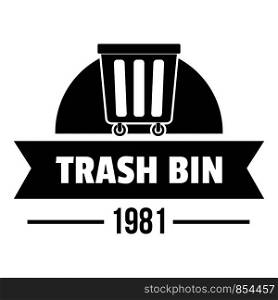 Bin plastic logo. Simple illustration of bin plastic vector logo for web. Bin plastic logo, simple black style