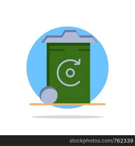 Bin, Recycling, Energy, Recycil bin Abstract Circle Background Flat color Icon