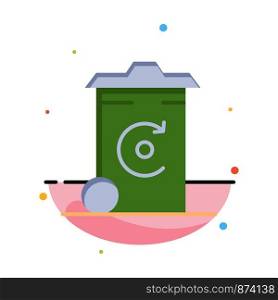 Bin, Recycling, Energy, Recycil bin Business Logo Template. Flat Color
