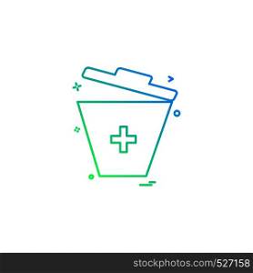 bin trash bucket garbage dust-bin recycle-bin icon vector design
