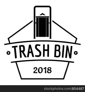 Bin trash logo. Simple illustration of bin trash vector logo for web. Bin trash logo, simple black style