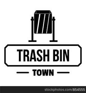 Bin trash town logo. Simple illustration of bin trash town vector logo for web. Bin trash town logo, simple black style