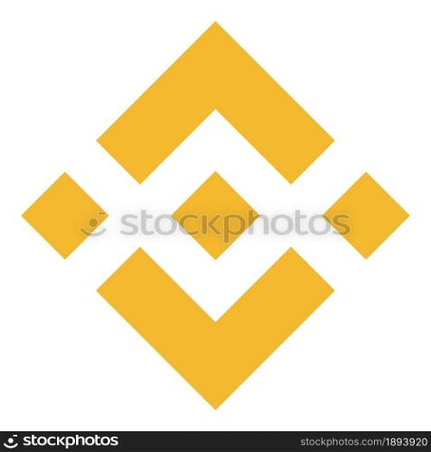 Binance Coin BNB token symbol cryptocurrency logo, coin icon isolated on white background. Vector illustration.
