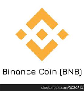 Binance Coin (BNB). Vector illustration crypto co. Vector illustration crypto coin icon on isolated white background Binance Coin (BNB). Name of the crypto currency and the short trade name on the exchange. Digital currency