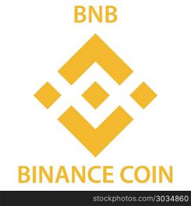 Binance Coin cryptocurrency blockchain icon. Virtual electronic, internet money or cryptocoin symbol, logo