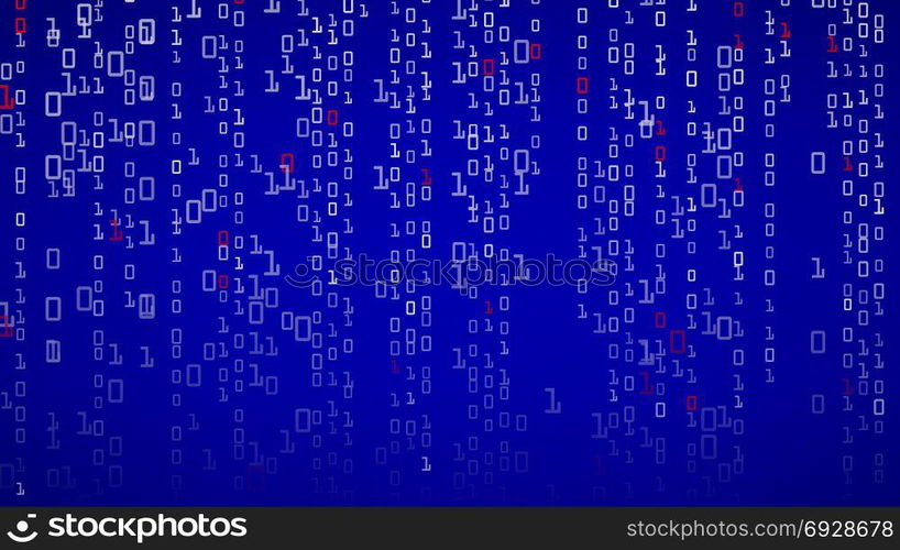 Binary Background. Binary Code With Digits On Screen. Vector Illustration. Binary Cyberspace Background. Coding Or Hacker Concept. Matrix Style. Vector
