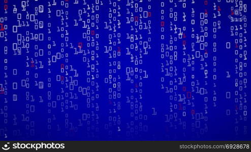 Binary Background. Binary Code With Digits On Screen. Vector Illustration. Binary Cyberspace Background. Coding Or Hacker Concept. Matrix Style. Vector