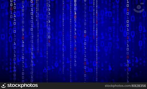 Binary Background. Data And Technology. Binary Cyberspace Background. Coding Or Hacker Concept. Matrix Style. Vector