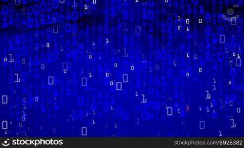 Binary Background. Running Numbers. Abstract Background. Vector Illustration. Binary Cyberspace Background. Coding Or Hacker Concept. Matrix Style. Vector