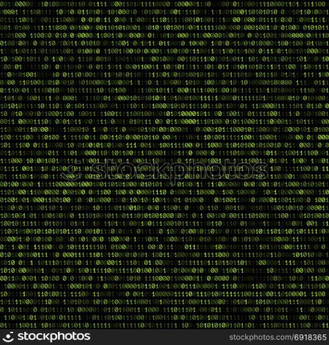 binary code abstract seamless pattern. vector green color binary code text decorative abstract black background seamless pattern