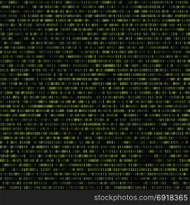 binary code abstract seamless pattern. vector green color binary code text decorative abstract black background seamless pattern