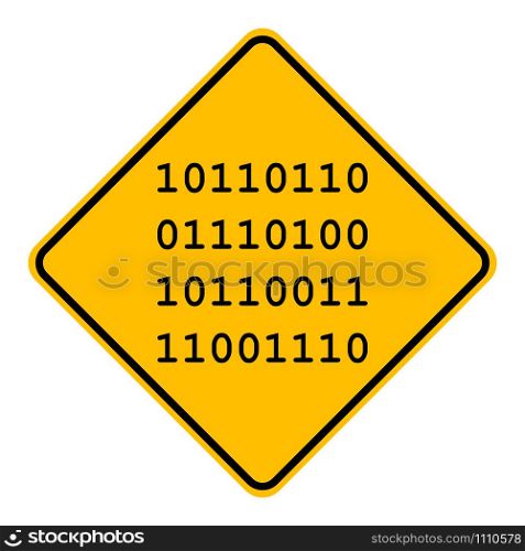 Binary code and road sign