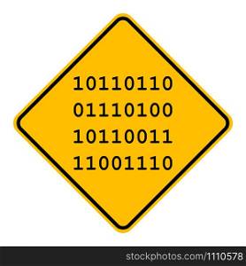 Binary code and road sign