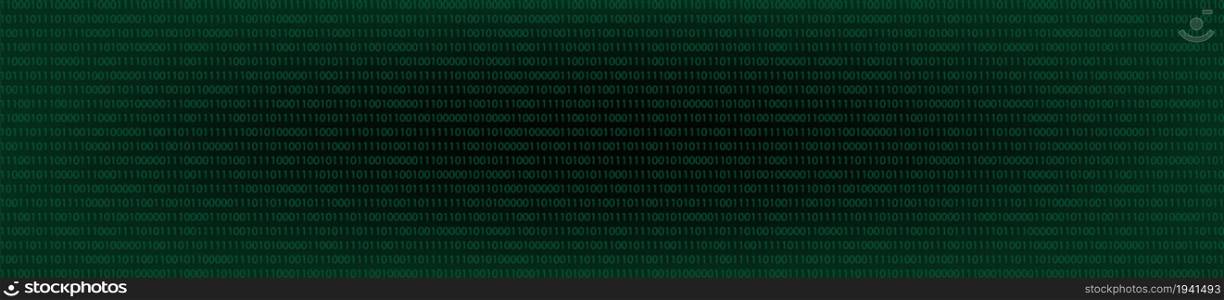 Binary code background. Green and black computer matrix seamles vector
