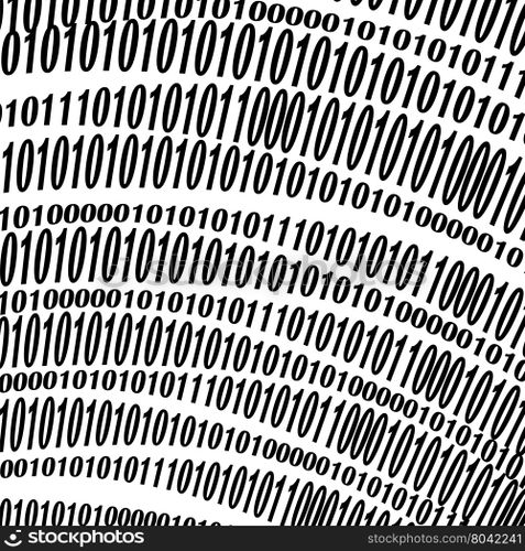 Binary Code Background. Numbers Concept. Algorithm, Data Code, Decryption and Encoding