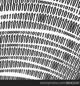 Binary Code Background. Numbers Concept. Algorithm, Data Code, Decryption and Encoding