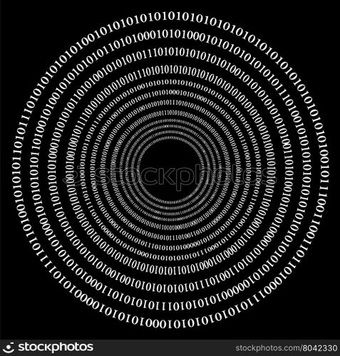 Binary Code Background. Numbers Concept. Algorithm, Data Code, Decryption and Encoding