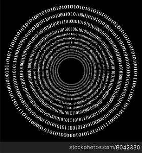 Binary Code Background. Numbers Concept. Algorithm, Data Code, Decryption and Encoding