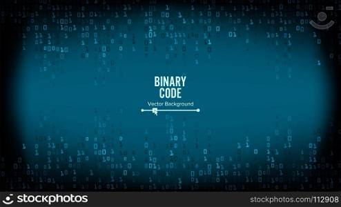 Binary Code Background Vector. Algorithm Binary, Data Code, Decryption And Encoding, Row Matrix. Binary Code Background Vector. Algorithm Binary, Data Code, Decryption And Encoding
