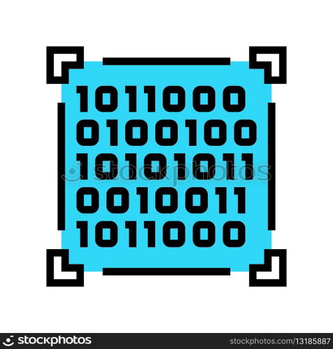 binary code big data color icon vector. binary code big data sign. isolated symbol illustration. binary code big data color icon vector illustration