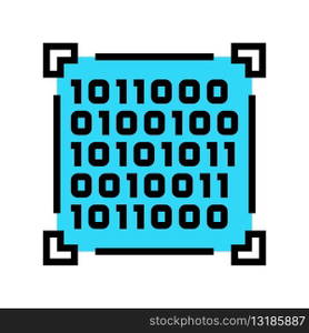 binary code big data color icon vector. binary code big data sign. isolated symbol illustration. binary code big data color icon vector illustration