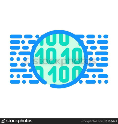 binary code big data color icon vector. binary code big data sign. isolated symbol illustration. binary code big data color icon vector illustration